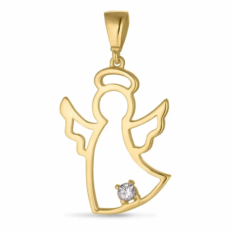 Engel Zirkon Anhänger aus 9 Karat Gold - Gold Collection