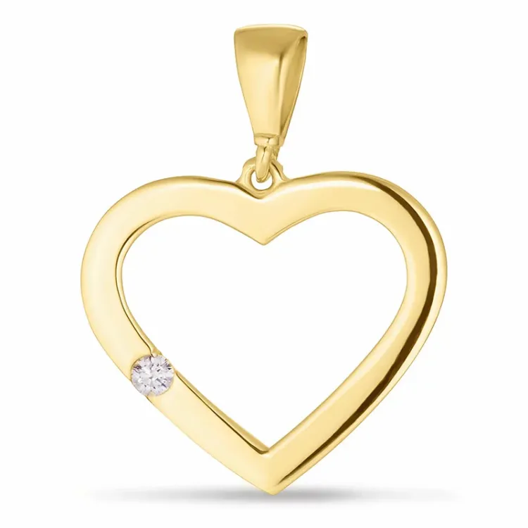 Herz Zirkon Anhänger aus 9 Karat Gold