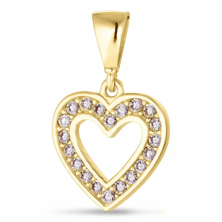 Herz Zirkon Anhänger aus 9 Karat Gold