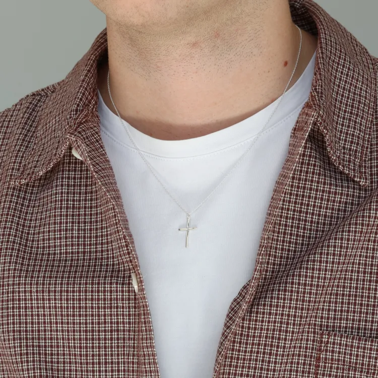 Kreuz Halskette aus Silber und Anhänger aus Silber