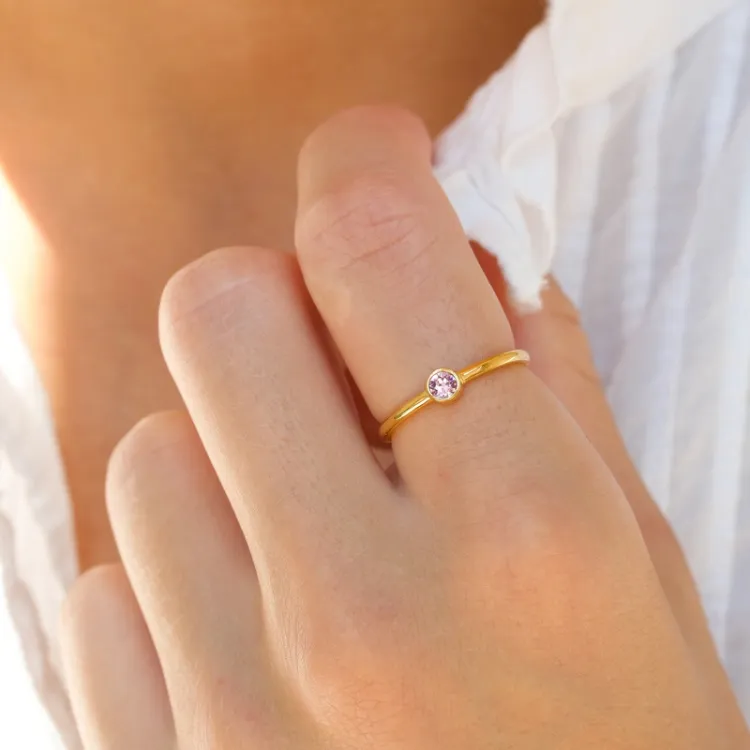 Bergkristall Ring aus vergoldetem Sterlingsilber
