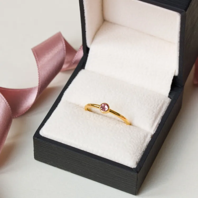 Bergkristall Ring aus vergoldetem Sterlingsilber