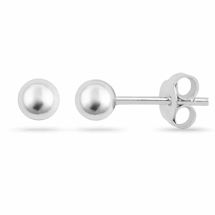 4 mm Kugel Ohrstecker in Silber