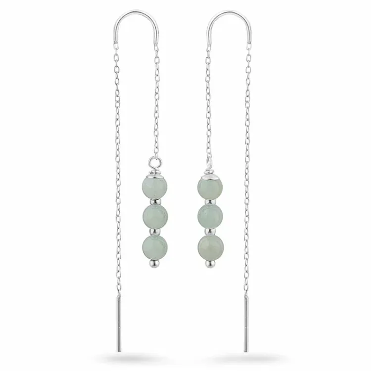 Amazonit ketten ohrringe in Silber - Loom Stones