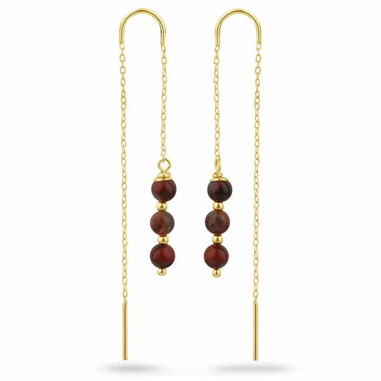 rotem jasper ketten ohrringe in vergoldetem Silber - Loom Stones
