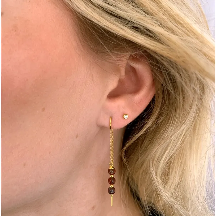 rotem jasper ketten ohrringe in vergoldetem Silber - Loom Stones