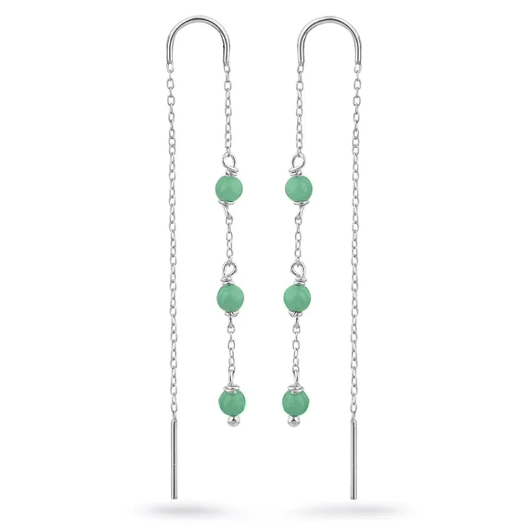 Amazonit ketten ohrringe in Silber - Loom Stones