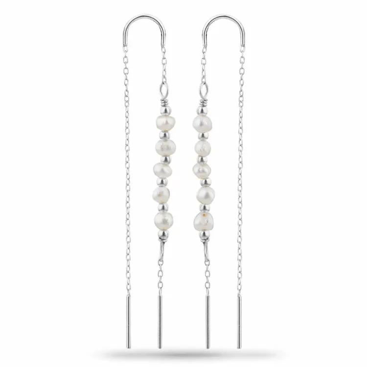 Perle ketten ohrringe in Silber