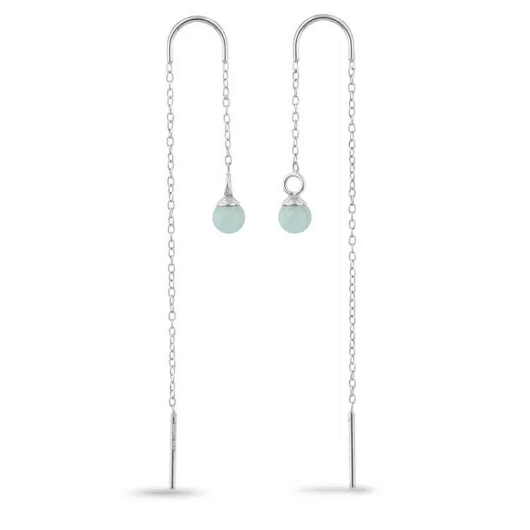 Amazonit ketten ohrringe in Silber - Loom Stones