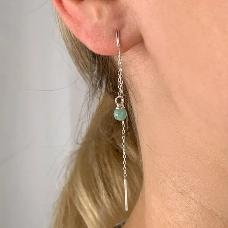 Amazonit ketten ohrringe in Silber - Loom Stones