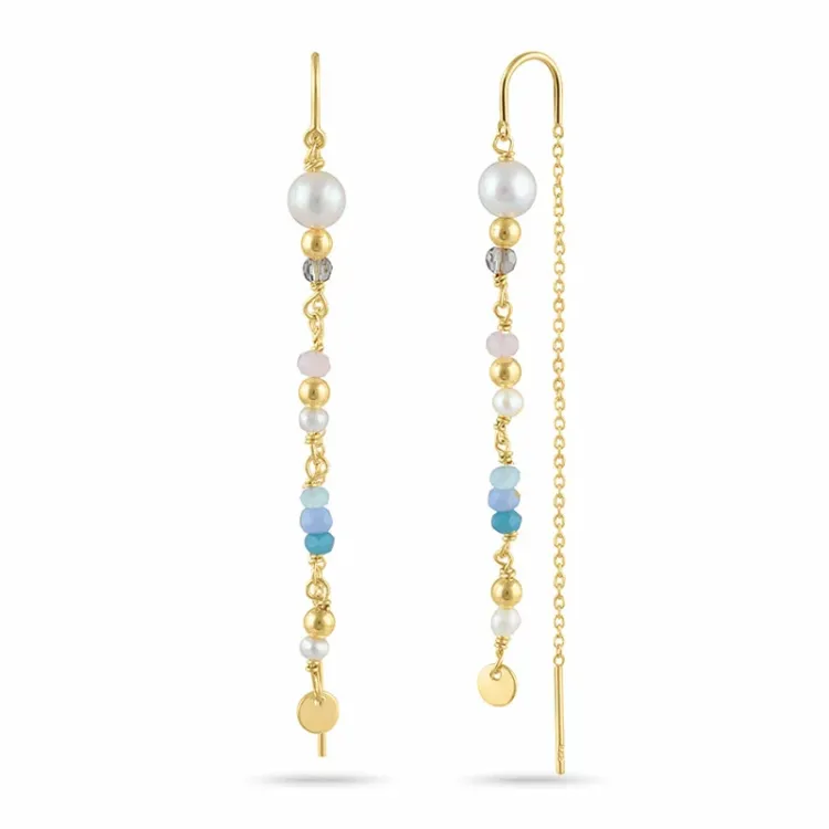 Perle ketten ohrringe in vergoldetem Silber - Loom Stones