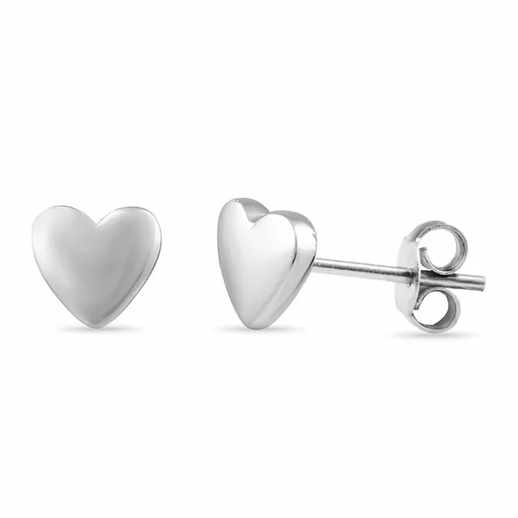 Herz Ohrstecker in Silber
