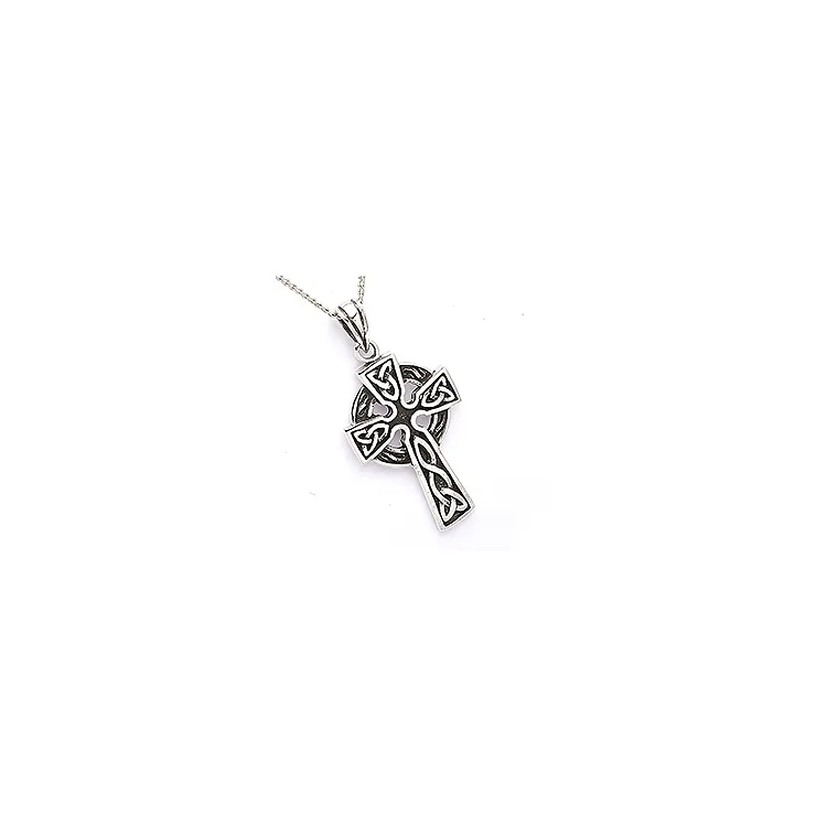 Kreuz Anhänger aus oxidiertem Sterlingsilber