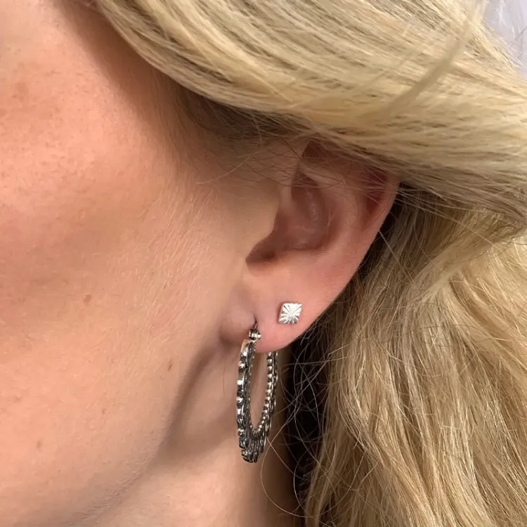 runder Ohrringe in Silber