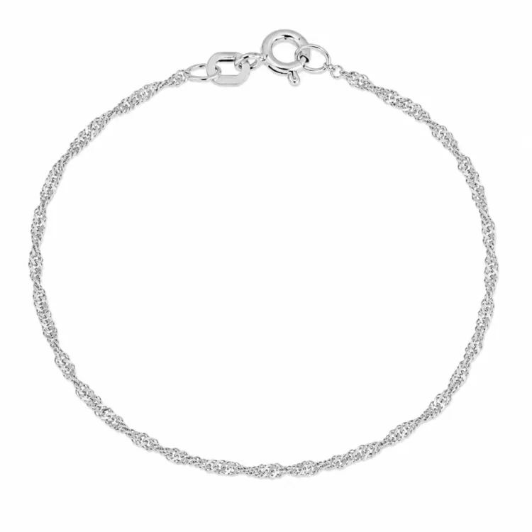 BNH Singapore Armband aus Silber 21 cm x 1,5 mm