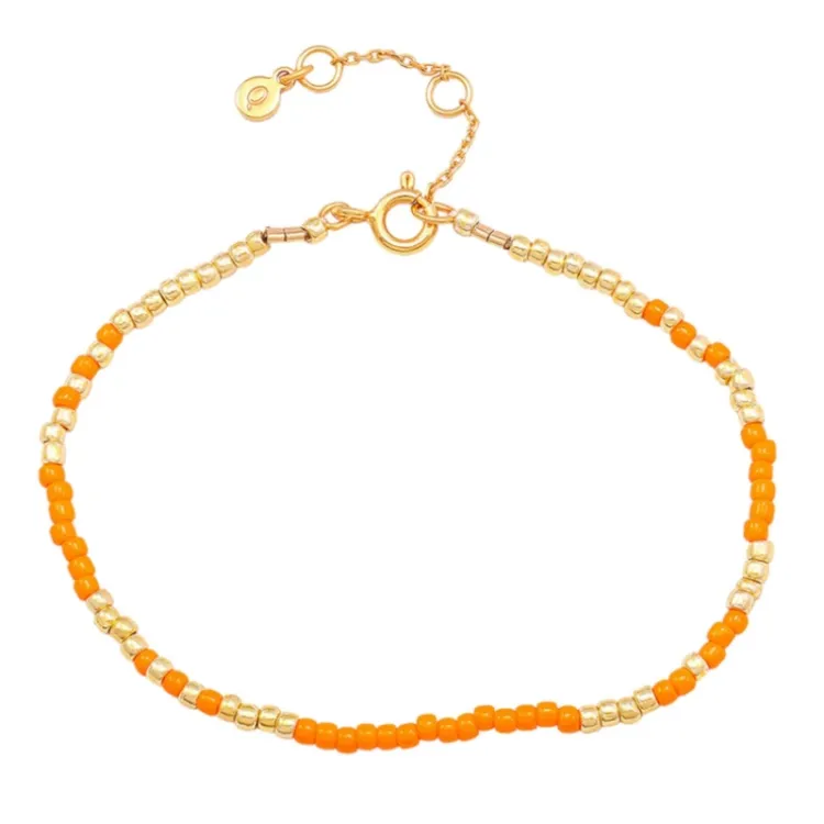 Hultquist Orange Mila orangefarbenem Perle Armband in vergoldetem Sterlingsilber