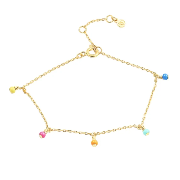 Hultquist mehrfarbigen Armband in vergoldetem Sterlingsilber mehrfarbigem Schmuckstein