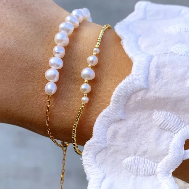 Hultquist Keyla Perle Armband in vergoldetem Sterlingsilber