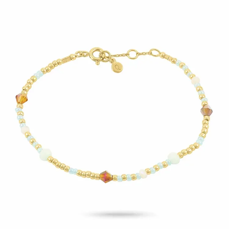 Hultquist Iris Armband in vergoldetem Sterlingsilber farbigem Schmuckstein