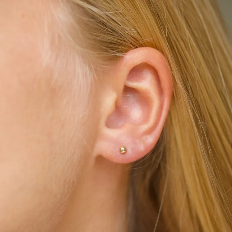 3 mm Kugel Ohrstecker in 9 Karat Gold - Gold Collection