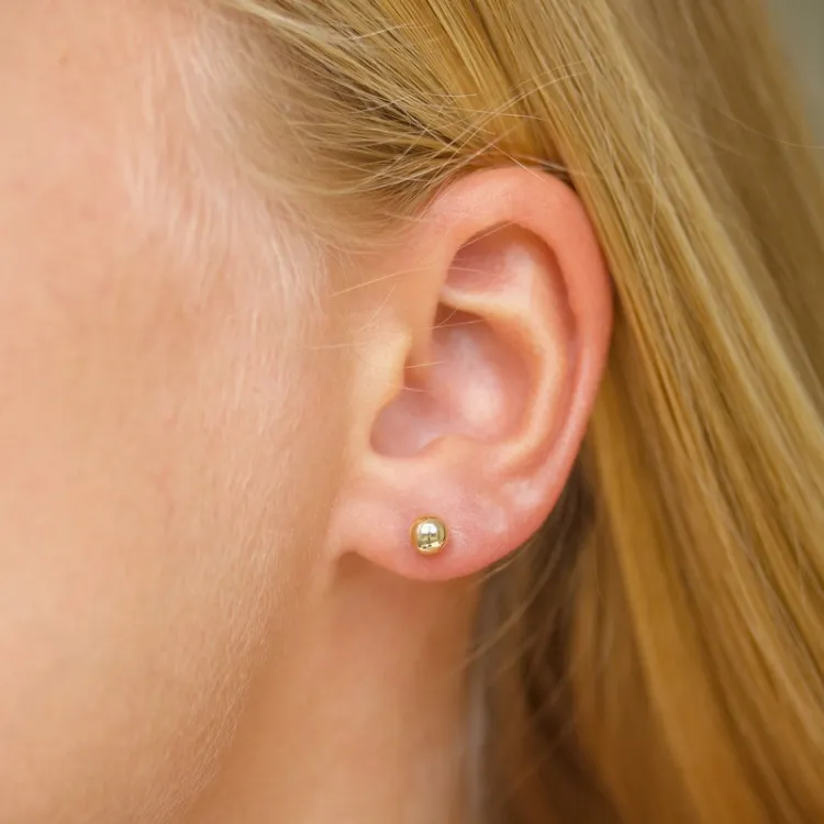 5 mm Kugel Ohrstecker in 9 Karat Gold - Gold Collection