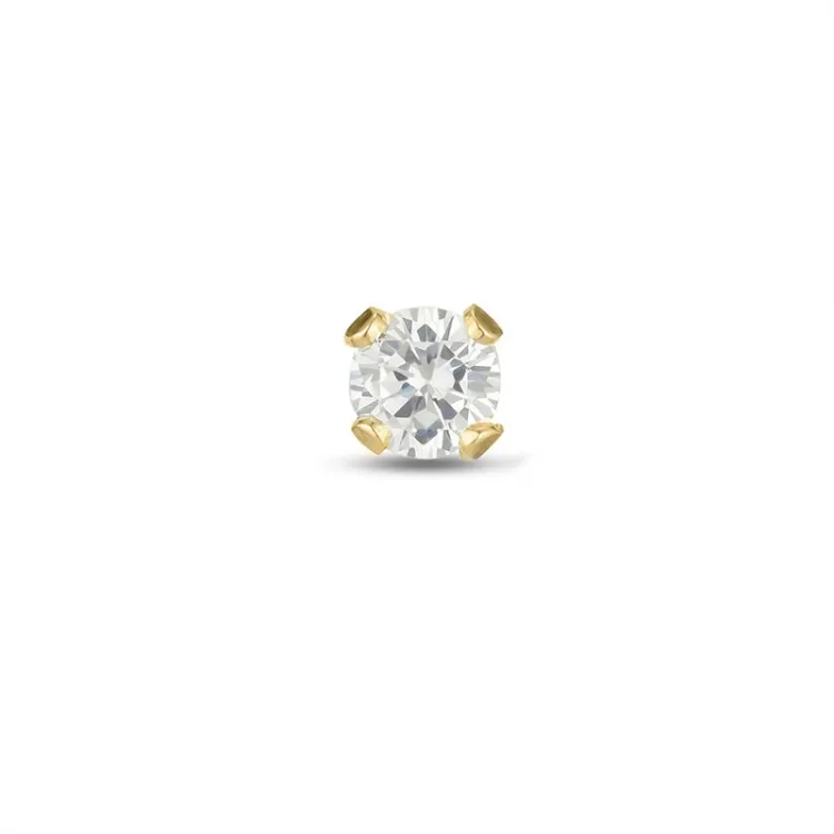 1/2 Paar 3 mm Ohrringe in 9 Karat Gold mit Zirkon - Gold Collection