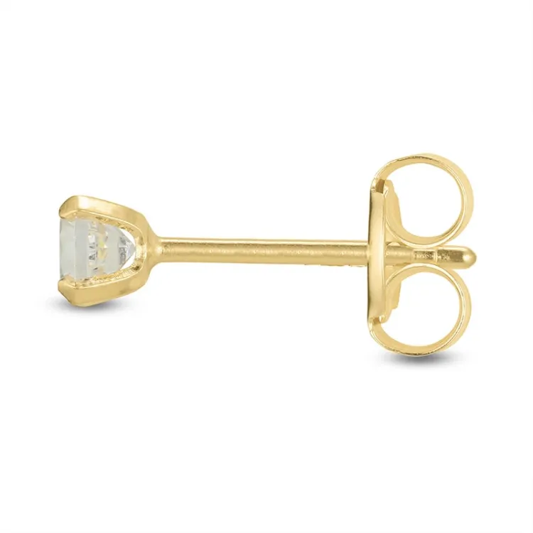1/2 Paar 3 mm Ohrringe in 9 Karat Gold mit Zirkon - Gold Collection