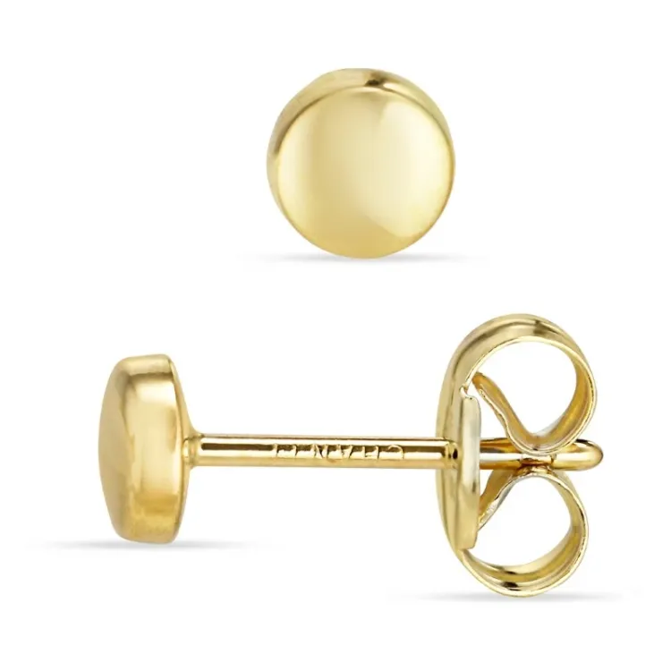 4 mm runden Ohrstecker in 9 Karat Gold - Gold Collection
