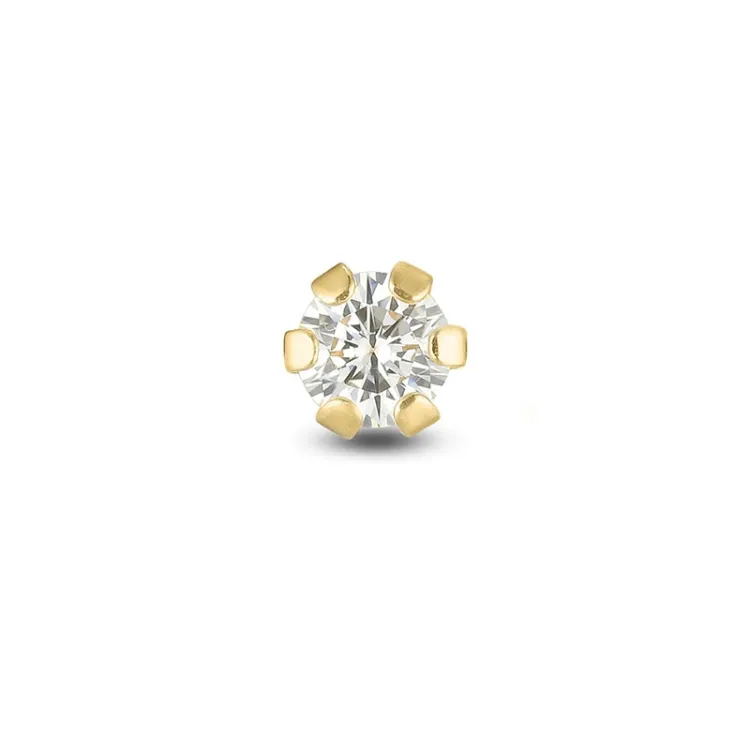 1/2 Paar 3 mm Ohrringe in 9 Karat Gold mit Zirkon - Gold Collection