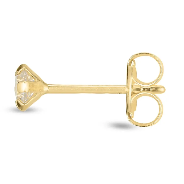 1/2 Paar 3 mm Ohrringe in 9 Karat Gold mit Zirkon - Gold Collection