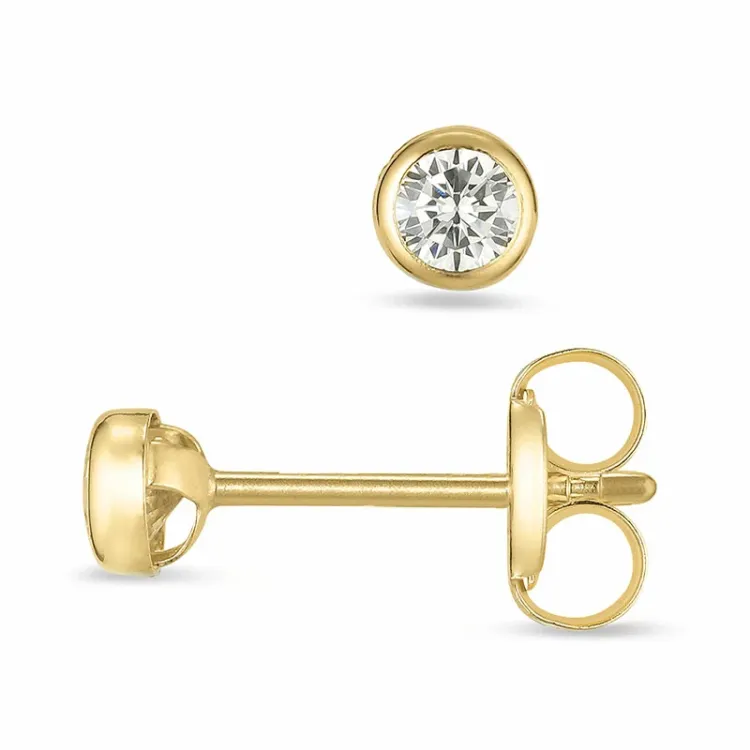 3 mm Ohrstecker in 9 Karat Gold mit Zirkon - Gold Collection