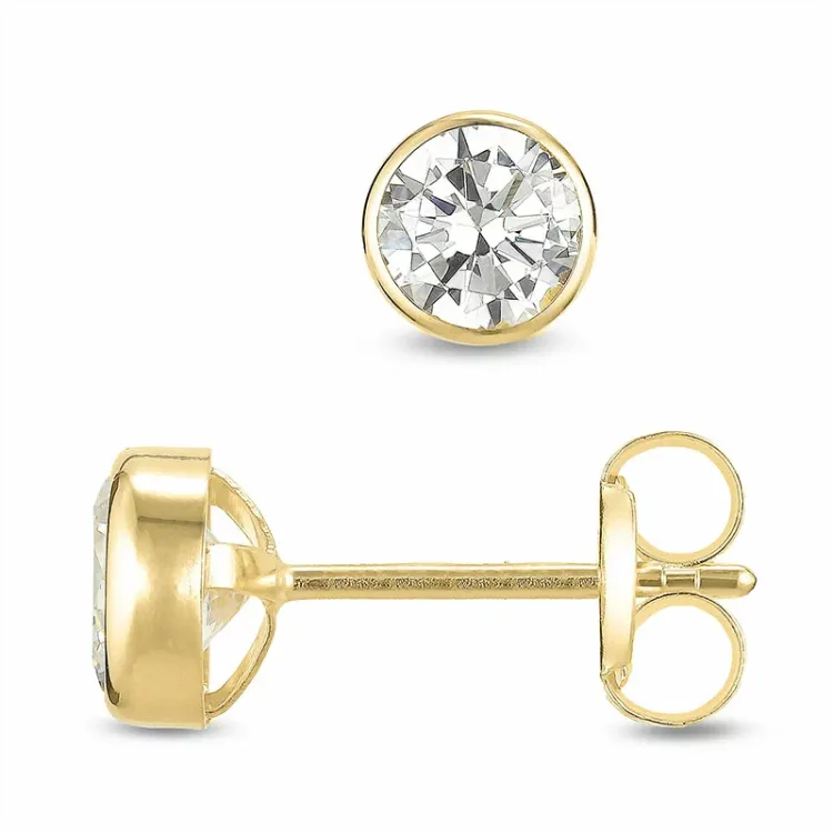 5 mm Ohrstecker in 9 Karat Gold mit Zirkon - Gold Collection