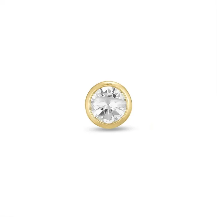 1/2 Paar 3 mm Ohrringe in 9 Karat Gold mit Zirkon - Gold Collection