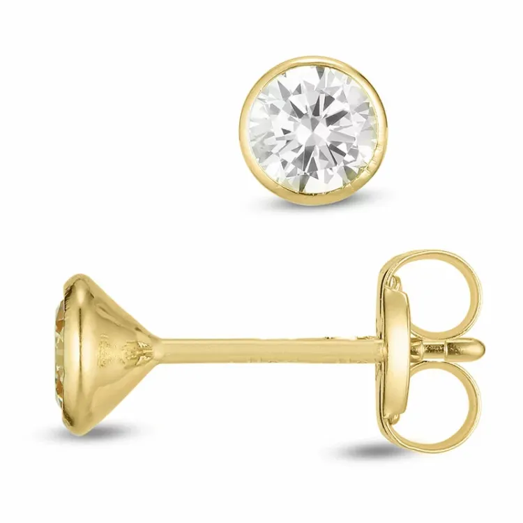 4 mm Ohrstecker in 9 Karat Gold mit Zirkon - Gold Collection