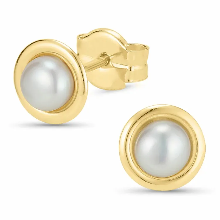 4,5 mm Perle Ohrstecker in 9 Karat Gold - Gold Collection