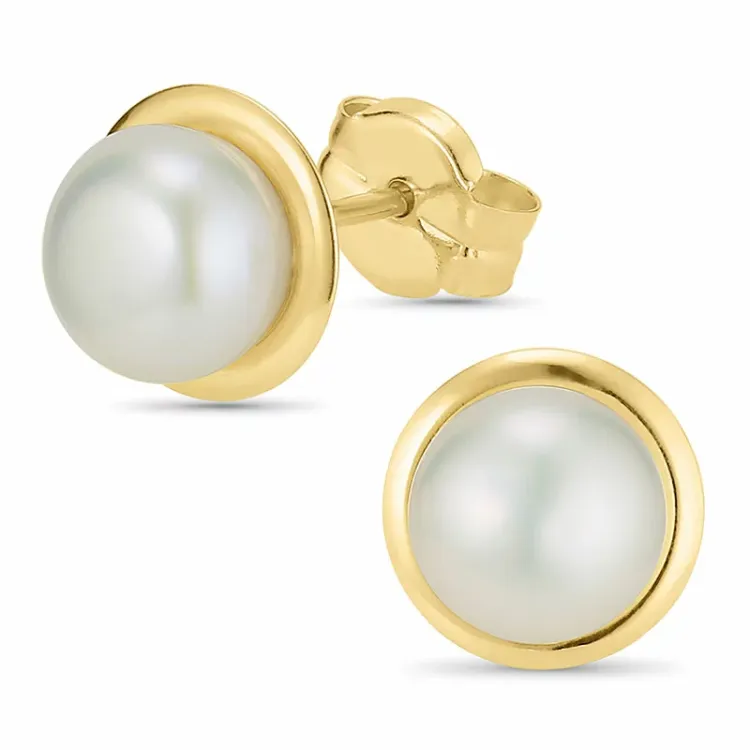 5,5 mm Perle Ohrstecker in 9 Karat Gold - Gold Collection