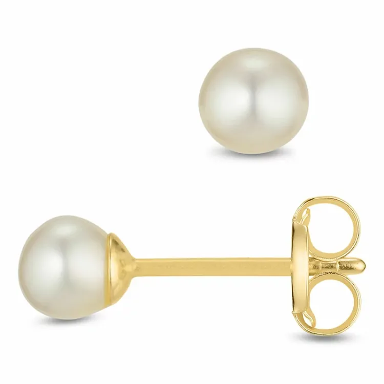 4 mm Perle Ohrstecker in 9 Karat Gold - Gold Collection