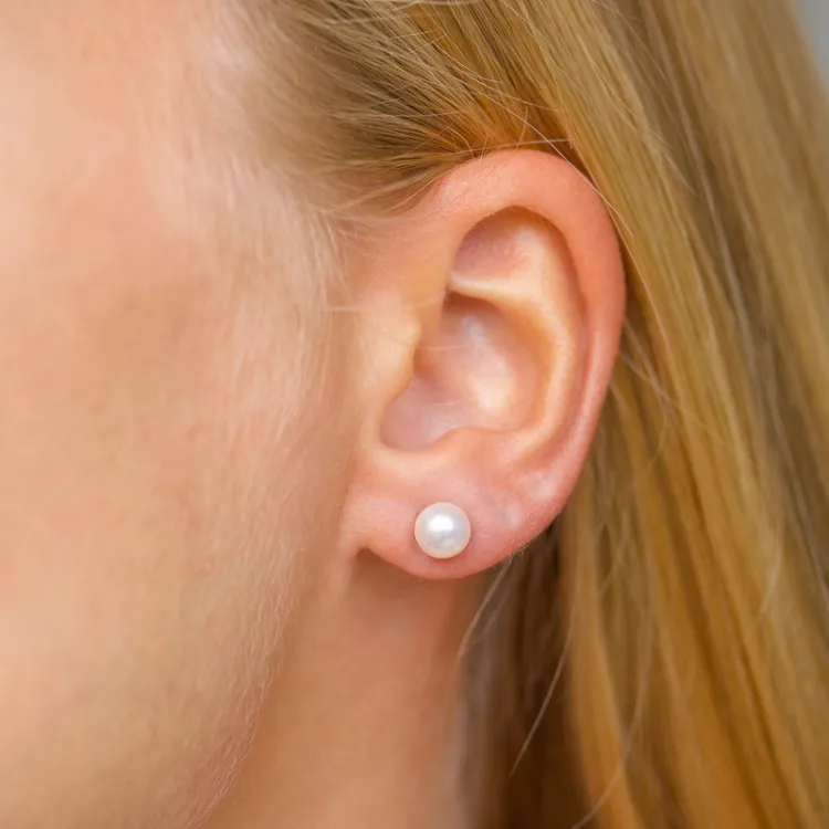 6 mm Perle Ohrringe in 9 Karat Gold - Gold Collection
