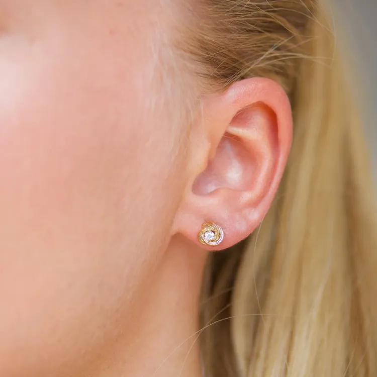 Zirkon Ohrstecker in 9 Karat Gold mit Zirkon - Gold Collection