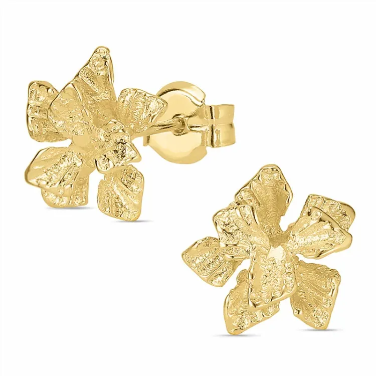 Blumen Ohrstecker in 9 Karat Gold - Gold Collection
