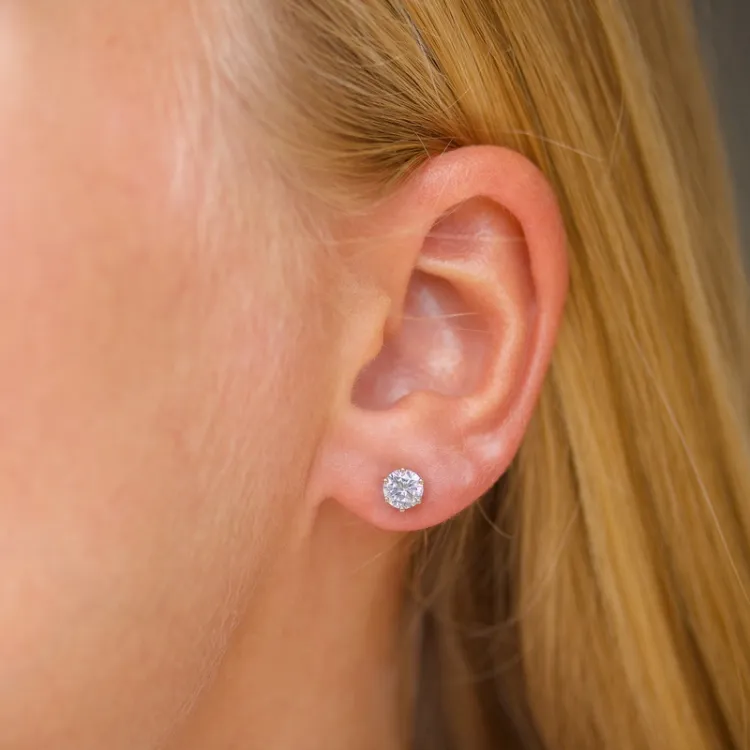 5 mm Zirkon Ohrringe in 9 Karat Gold mit Zirkon - Gold Collection