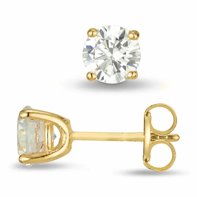 5 mm Zirkon Ohrstecker in 9 Karat Gold mit Zirkon - Gold Collection