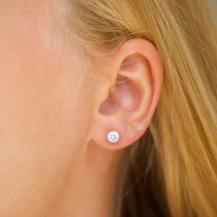 5 mm Zirkon Ohrstecker in 9 Karat Gold mit Zirkon - Gold Collection