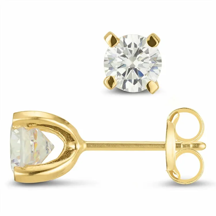 5 mm Zirkon Ohrstecker in 9 Karat Gold mit Zirkon - Gold Collection