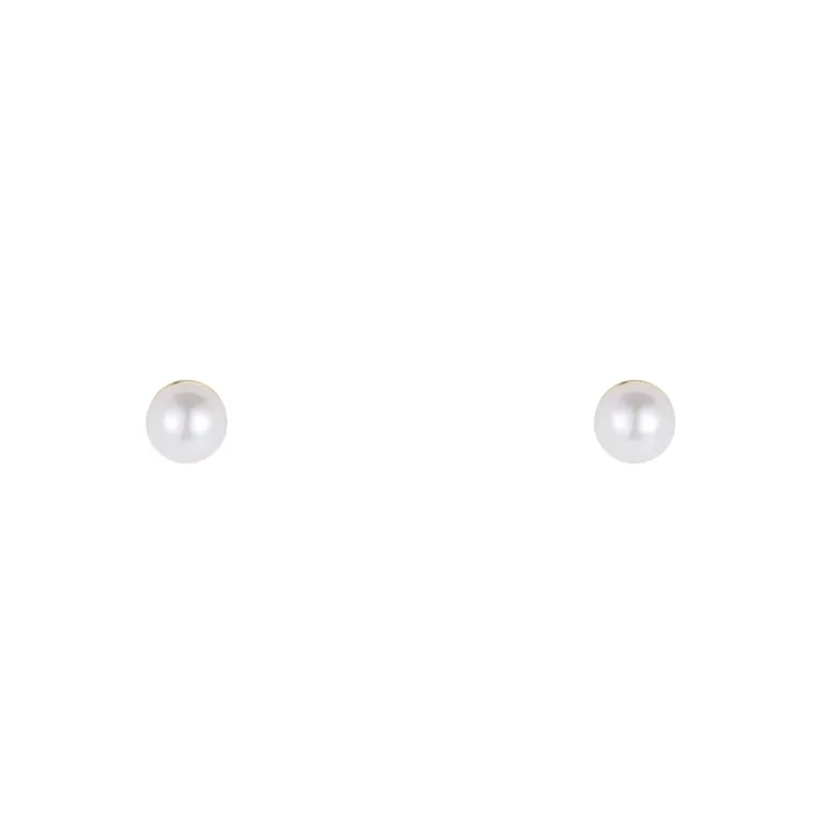 2 mm Nava Lily Petite Perle Ohrstecker in vergoldetem Sterlingsilber
