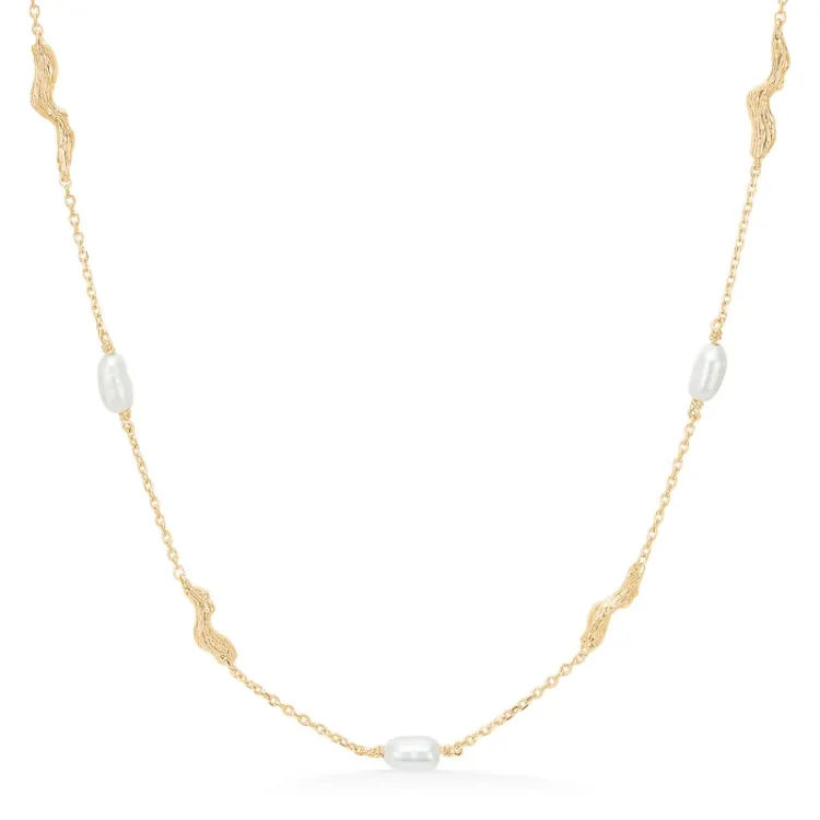 Studio Z Tangled Perle Halskette in vergoldetem Sterlingsilber