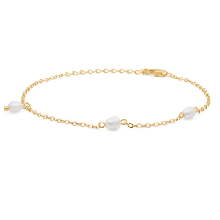 Studio Z Trace Pearl Armband in vergoldetem Sterlingsilber