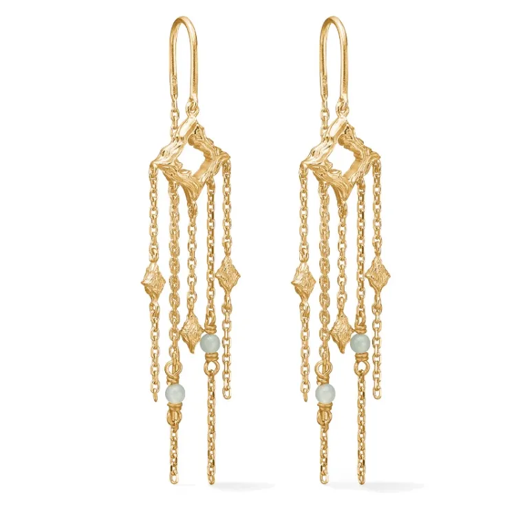 Studio Z Peak Ohrringe in vergoldetem Sterlingsilber blauem Zirkon