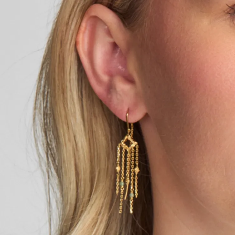 Studio Z Peak Ohrringe in vergoldetem Sterlingsilber blauem Zirkon