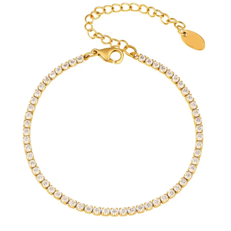 Khaai Studio Radiance Armband in vergoldetem Edelstahl weißem Zirkon
